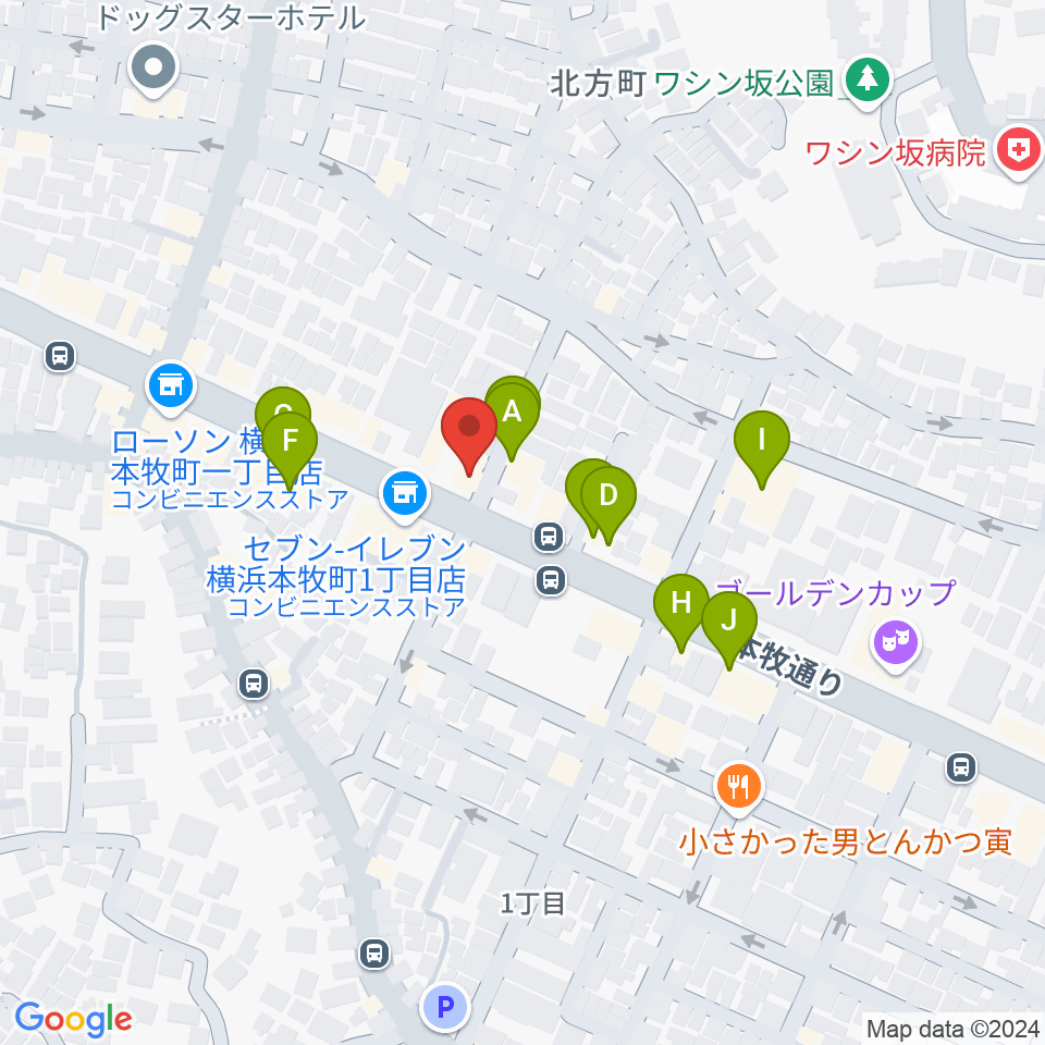 マリンFM周辺のファミレス・ファーストフード一覧地図