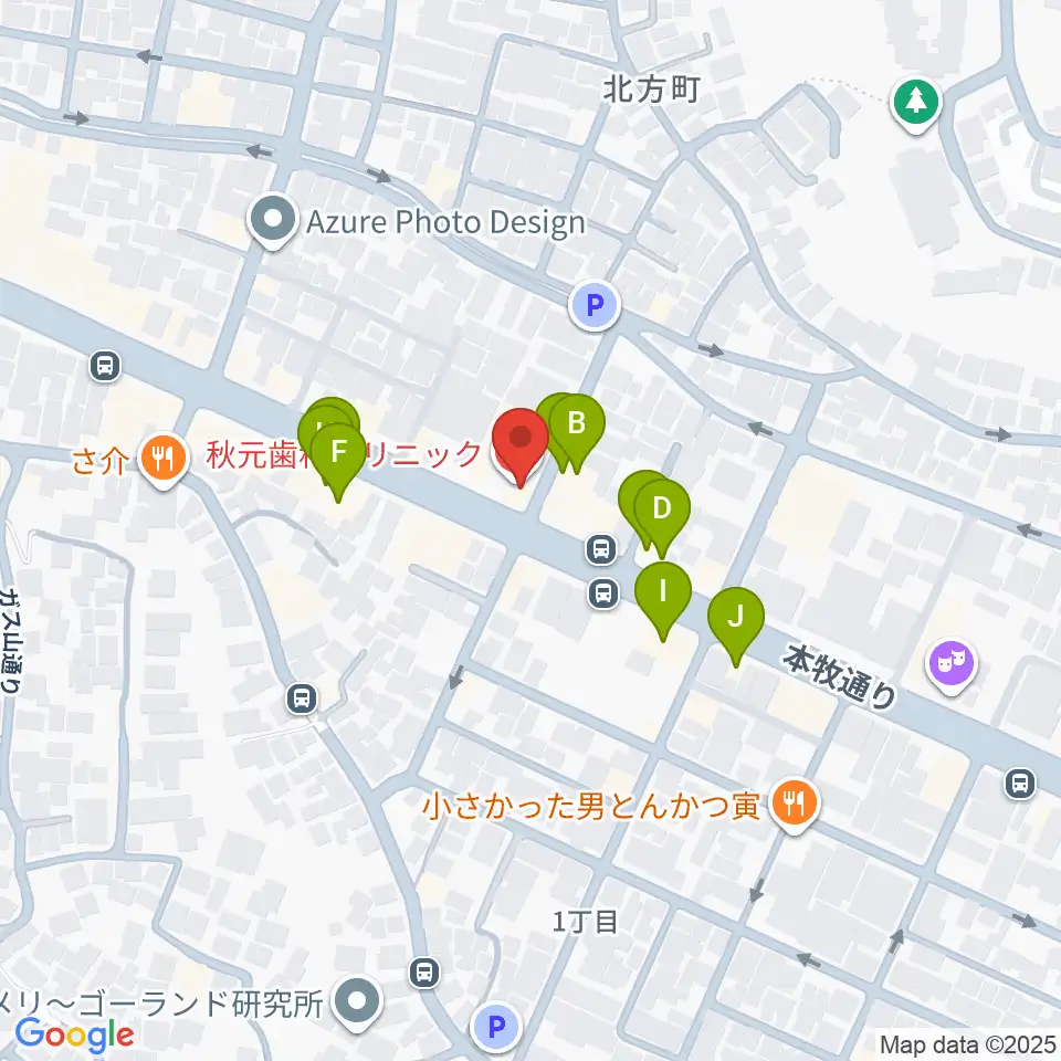 マリンFM周辺のファミレス・ファーストフード一覧地図