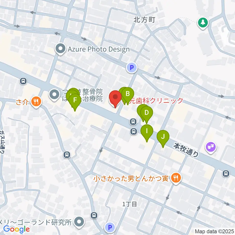 マリンFM周辺のファミレス・ファーストフード一覧地図