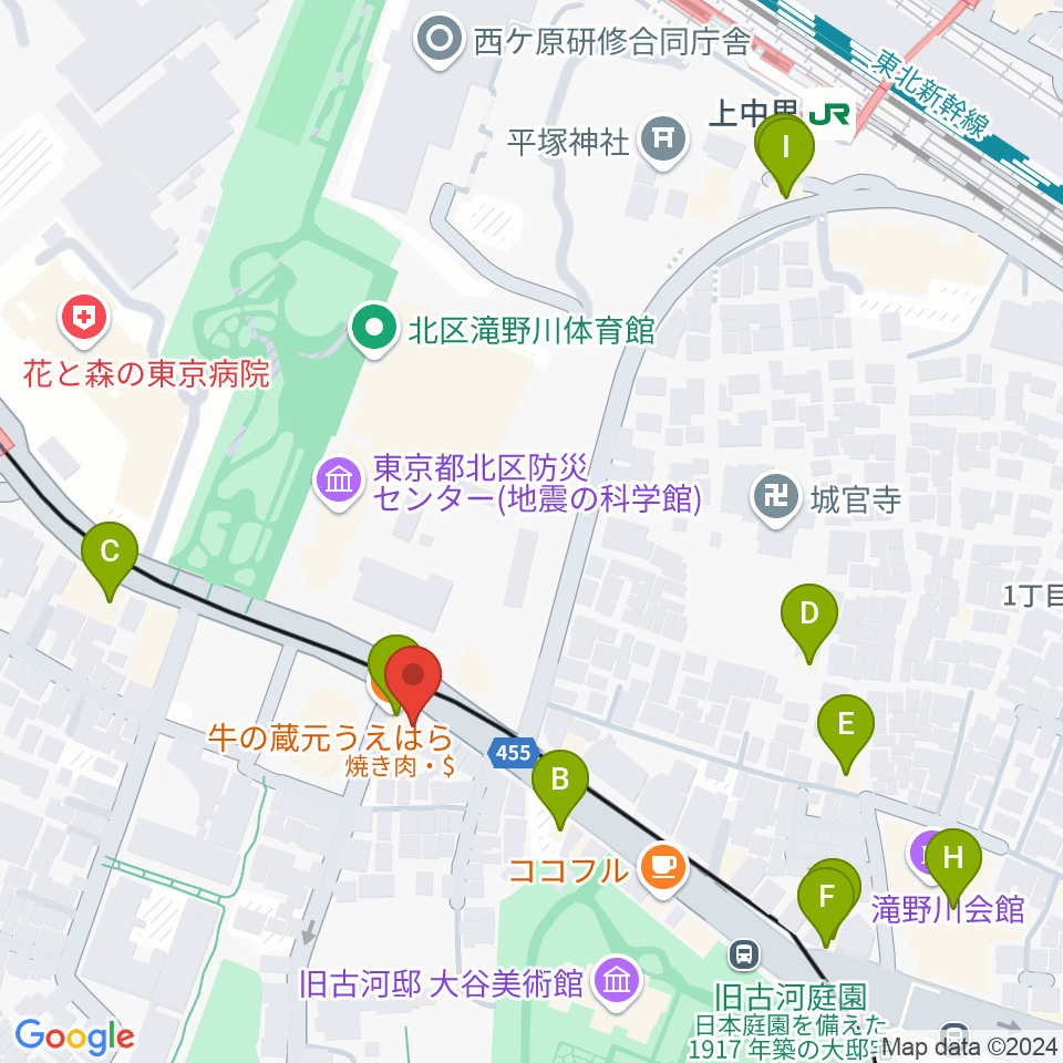 スタジオスカウト周辺のファミレス・ファーストフード一覧地図