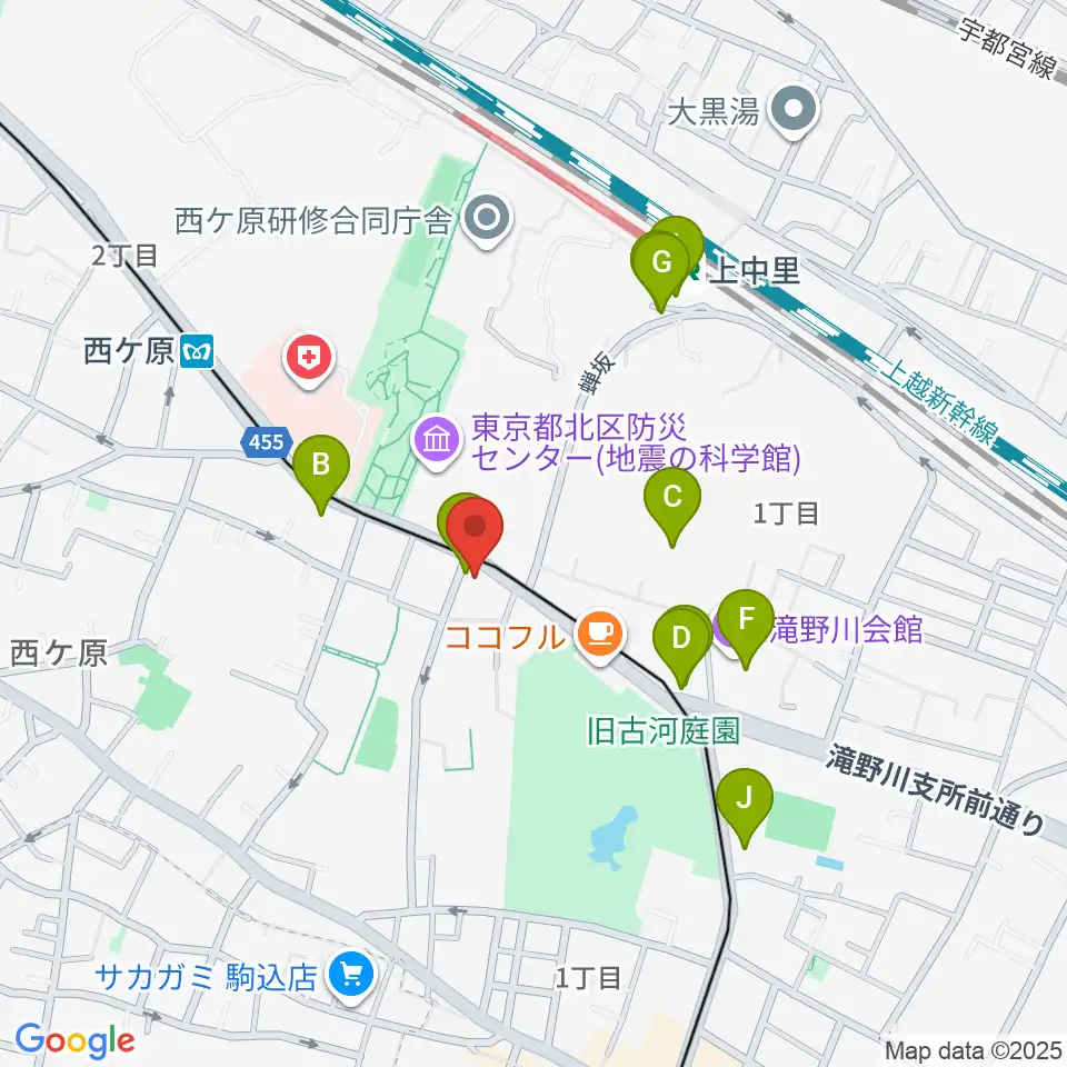 スタジオスカウト周辺のファミレス・ファーストフード一覧地図