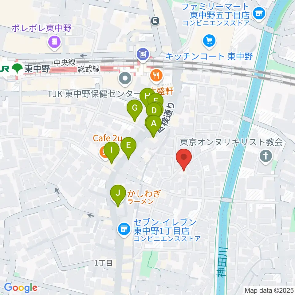 山本ミュージック・コーナー周辺のファミレス・ファーストフード一覧地図
