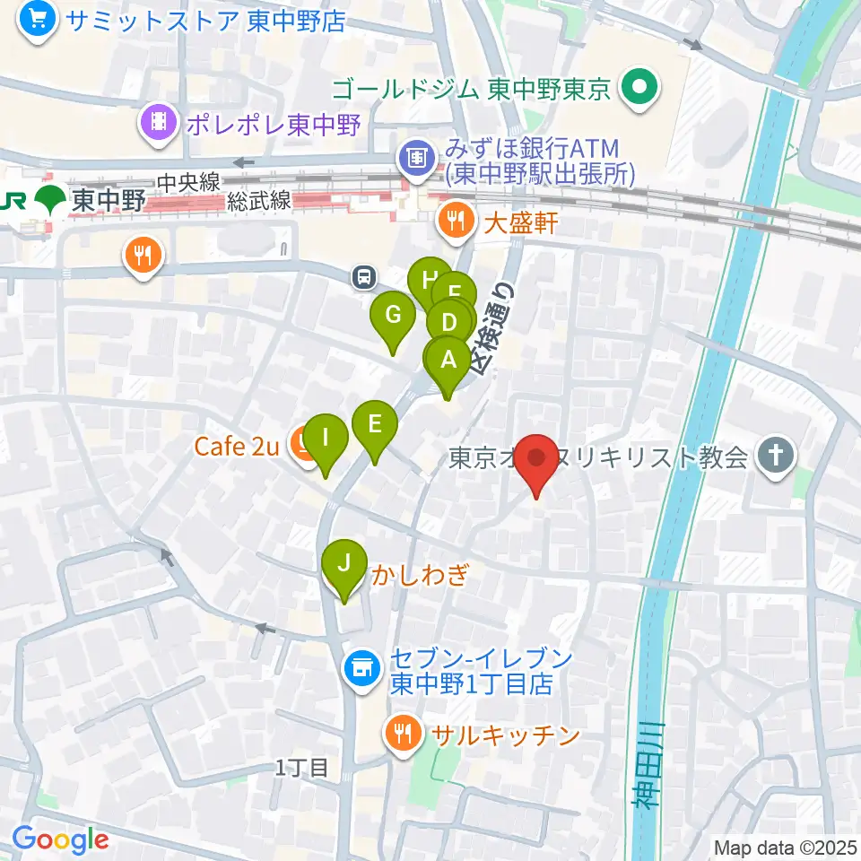 山本ミュージック・コーナー周辺のファミレス・ファーストフード一覧地図