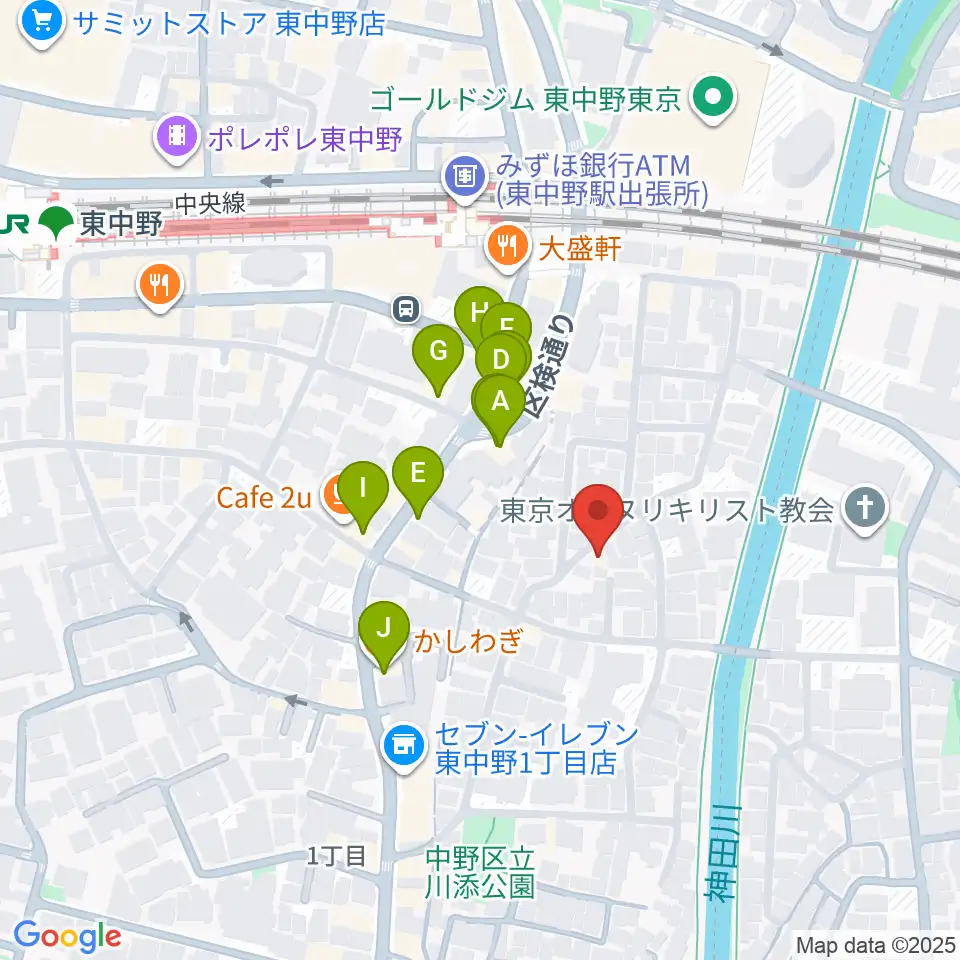 山本ミュージック・コーナー周辺のファミレス・ファーストフード一覧地図