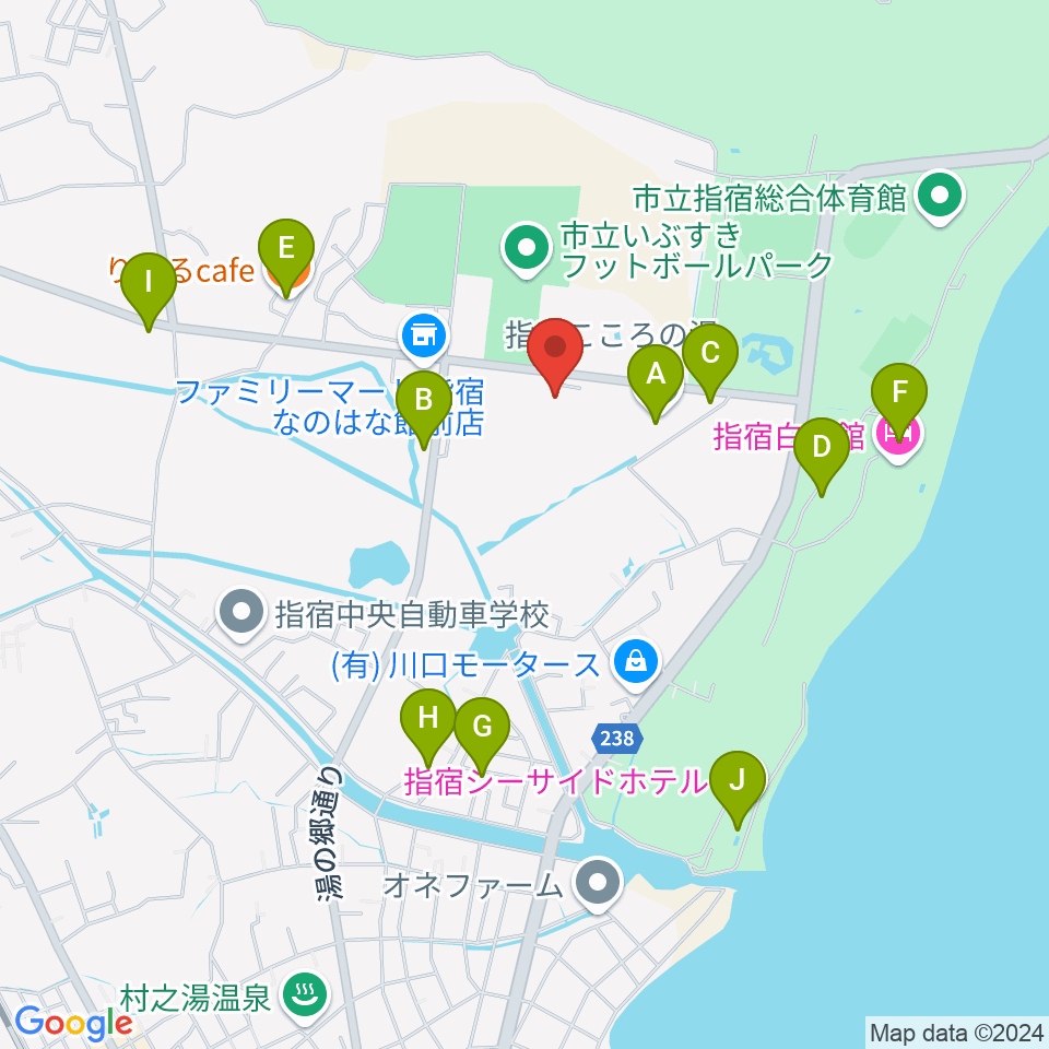 指宿市民会館周辺のファミレス・ファーストフード一覧地図