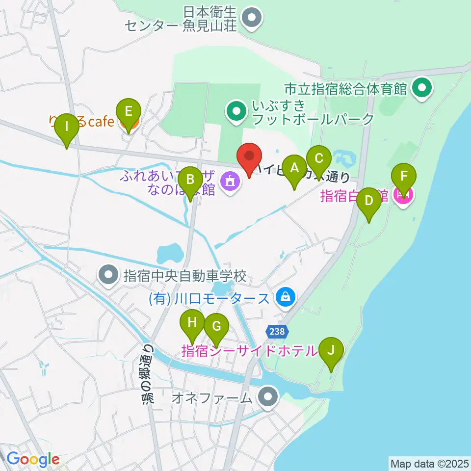 指宿市民会館周辺のファミレス・ファーストフード一覧地図