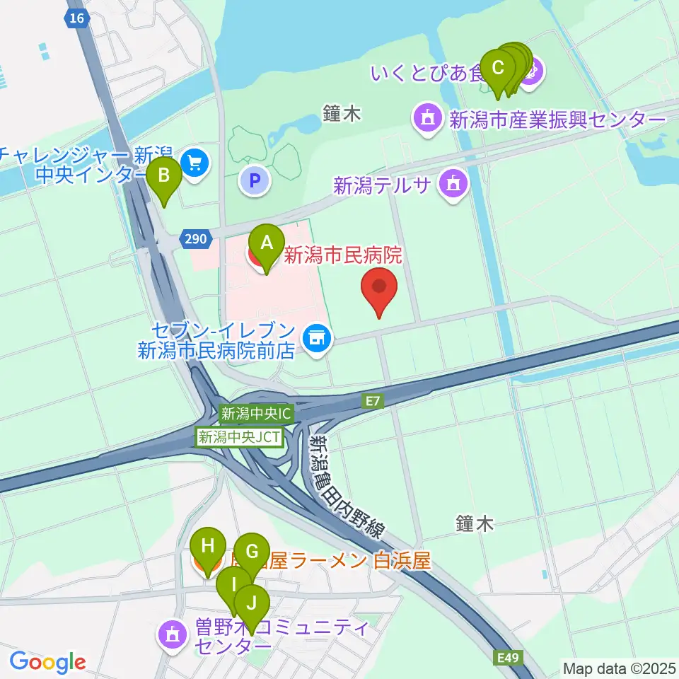MGC三菱ガス化学アイスアリーナ周辺のファミレス・ファーストフード一覧地図