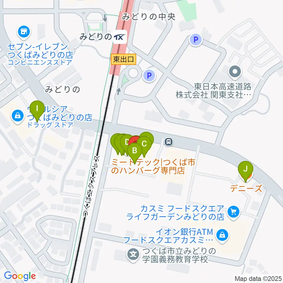 アーデン音楽館 みどりの教室周辺のファミレス・ファーストフード一覧地図