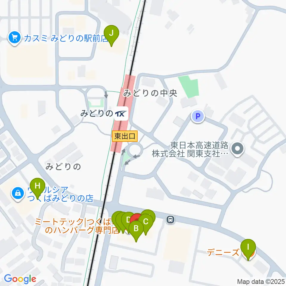 アーデン音楽館 みどりの教室周辺のファミレス・ファーストフード一覧地図