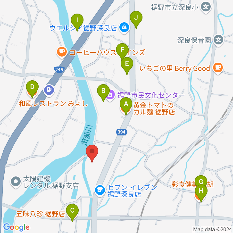 裾野市生涯学習センター ゆうあいプラザ周辺のファミレス・ファーストフード一覧地図