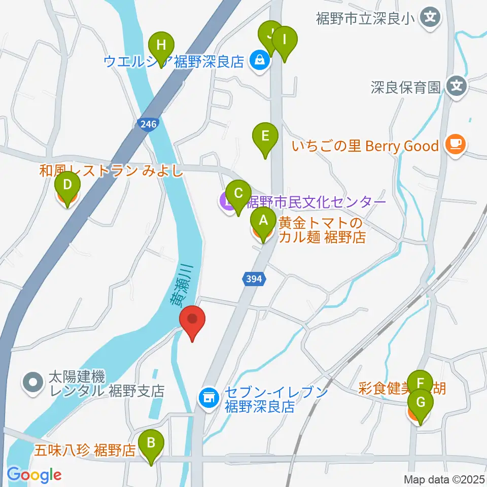 裾野市生涯学習センター ゆうあいプラザ周辺のファミレス・ファーストフード一覧地図
