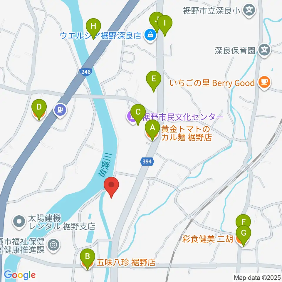 裾野市生涯学習センター ゆうあいプラザ周辺のファミレス・ファーストフード一覧地図
