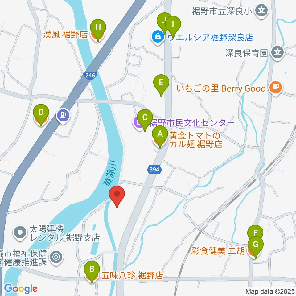 裾野市生涯学習センター ゆうあいプラザ周辺のファミレス・ファーストフード一覧地図