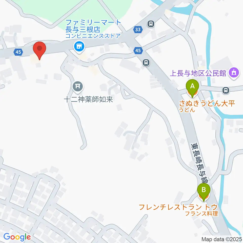 N's Guitar Garage周辺のファミレス・ファーストフード一覧地図