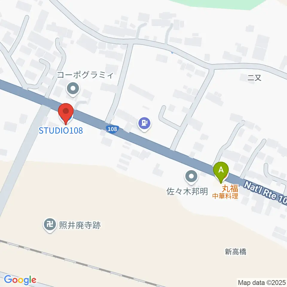 STUDIO108周辺のファミレス・ファーストフード一覧地図