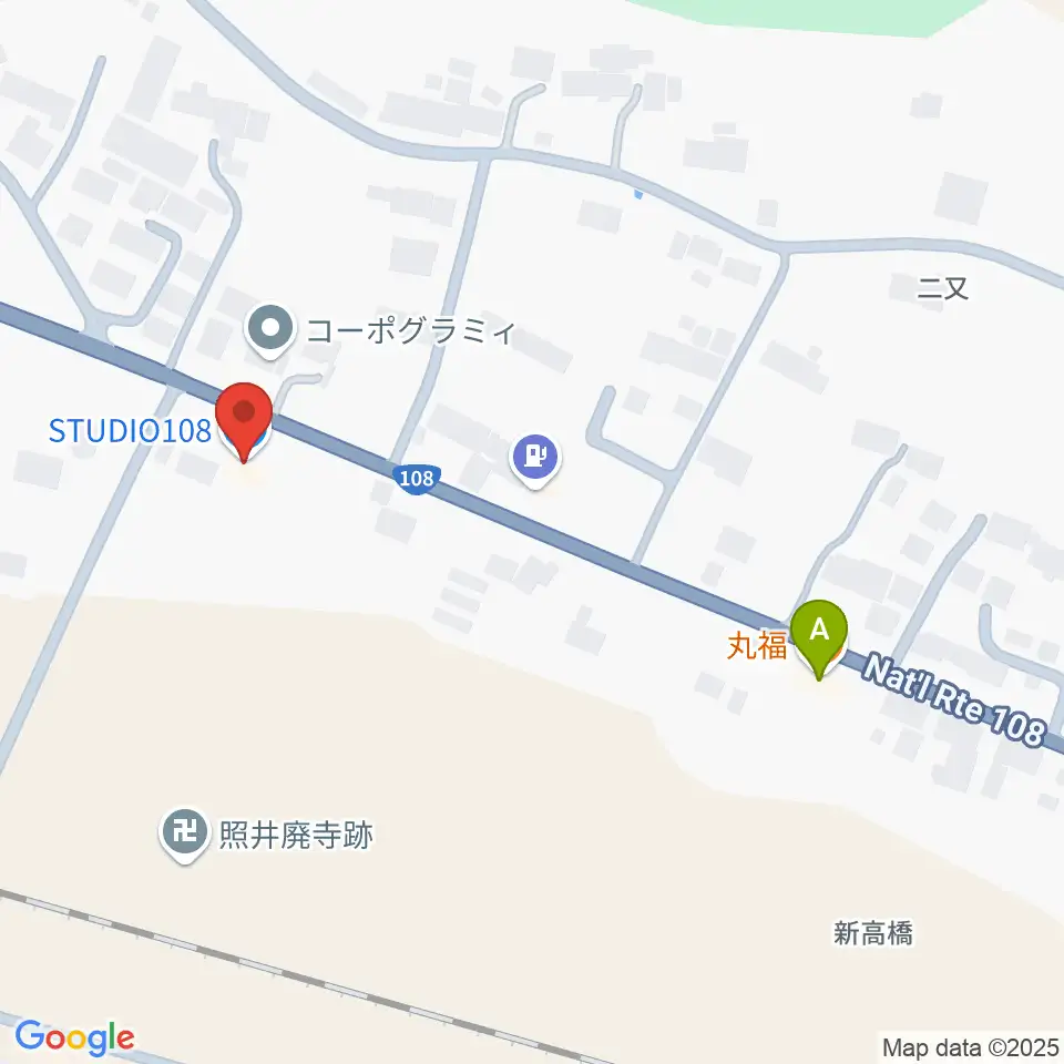 STUDIO108周辺のファミレス・ファーストフード一覧地図
