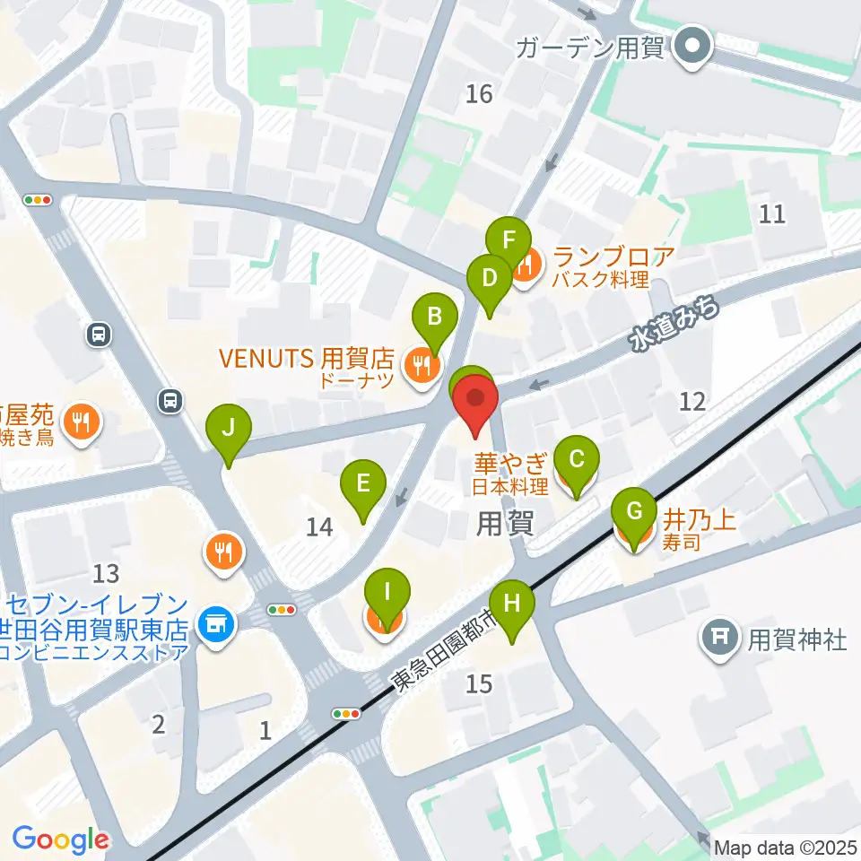 用賀エピタフ周辺のファミレス・ファーストフード一覧地図