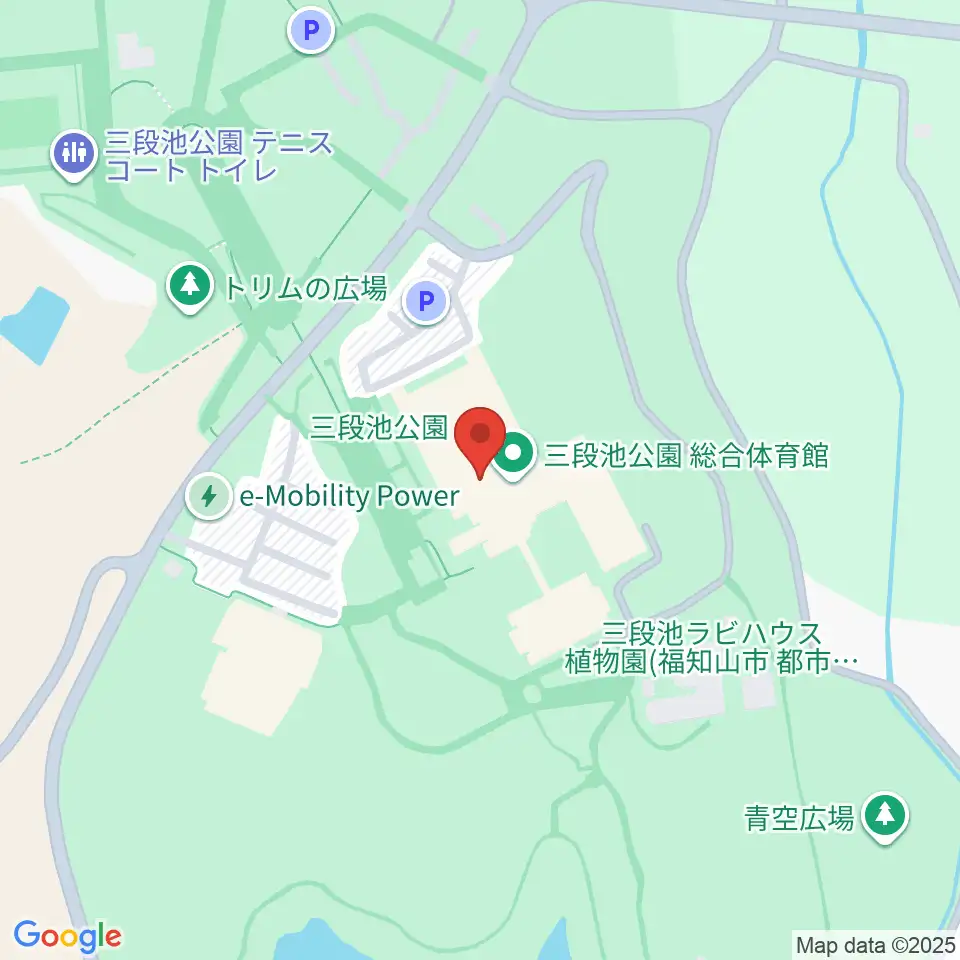 三段池公園総合体育館周辺のファミレス・ファーストフード一覧地図