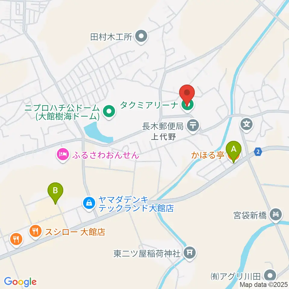 タクミアリーナ周辺のファミレス・ファーストフード一覧地図