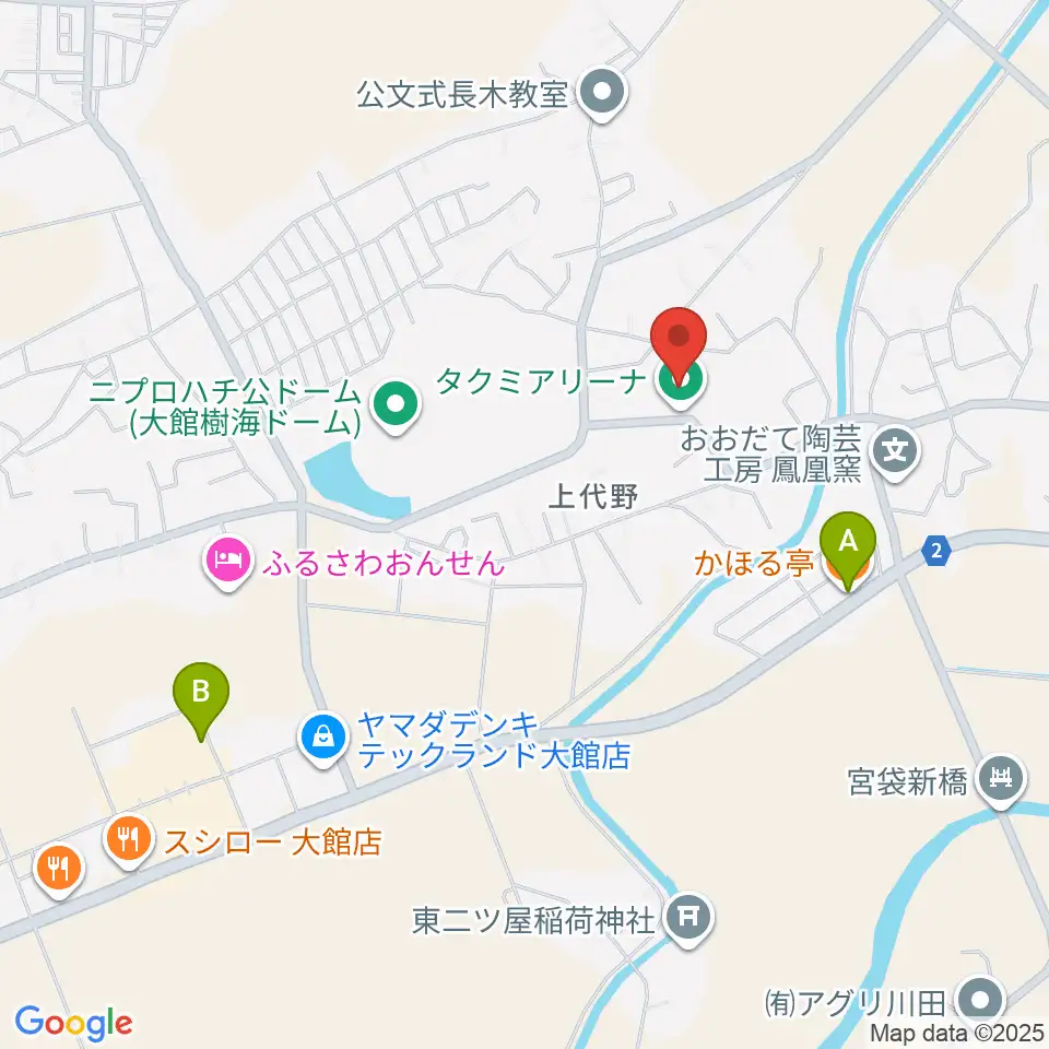 タクミアリーナ周辺のファミレス・ファーストフード一覧地図