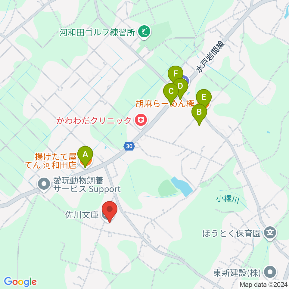 佐川文庫周辺のファミレス・ファーストフード一覧地図