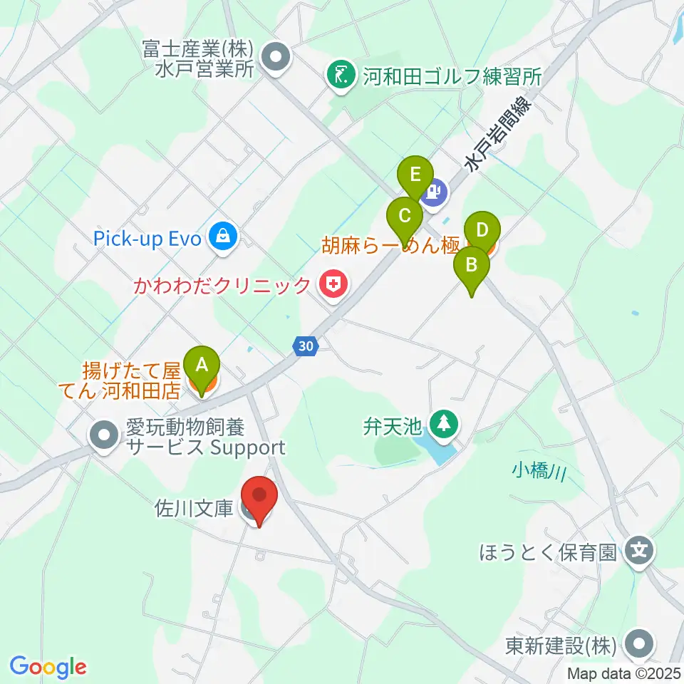 佐川文庫周辺のファミレス・ファーストフード一覧地図