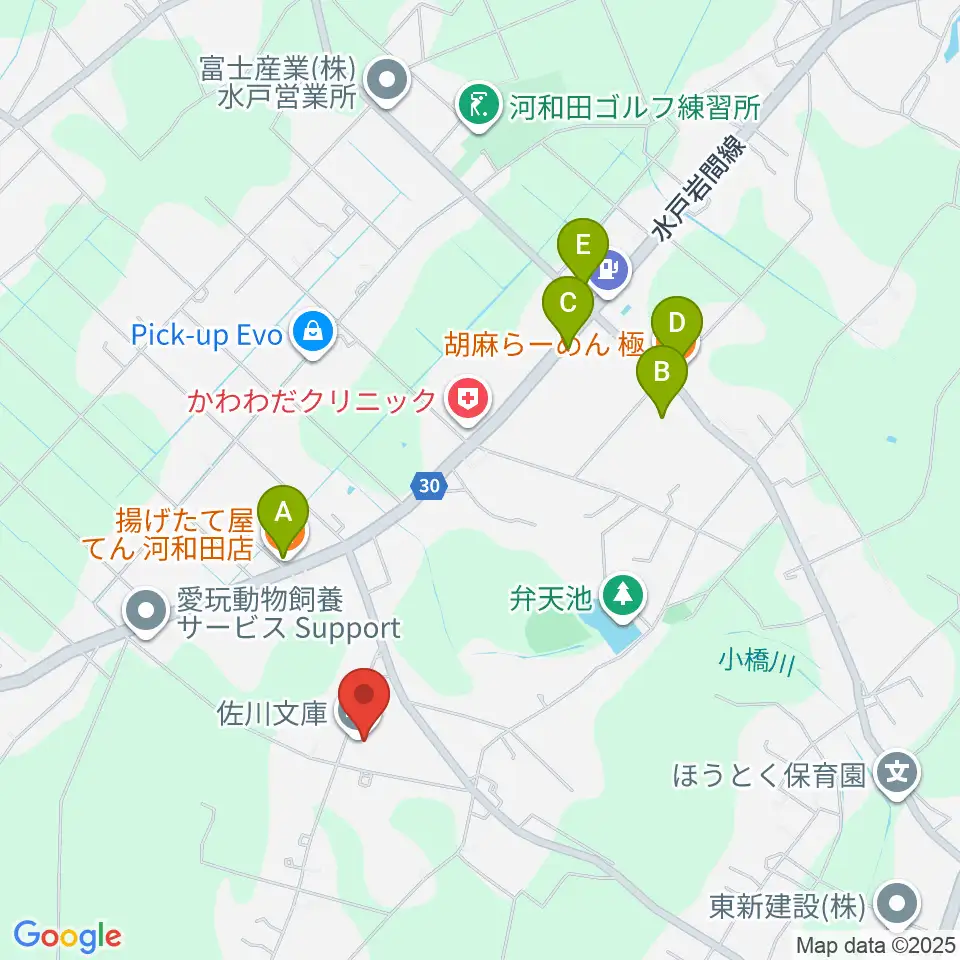 佐川文庫周辺のファミレス・ファーストフード一覧地図