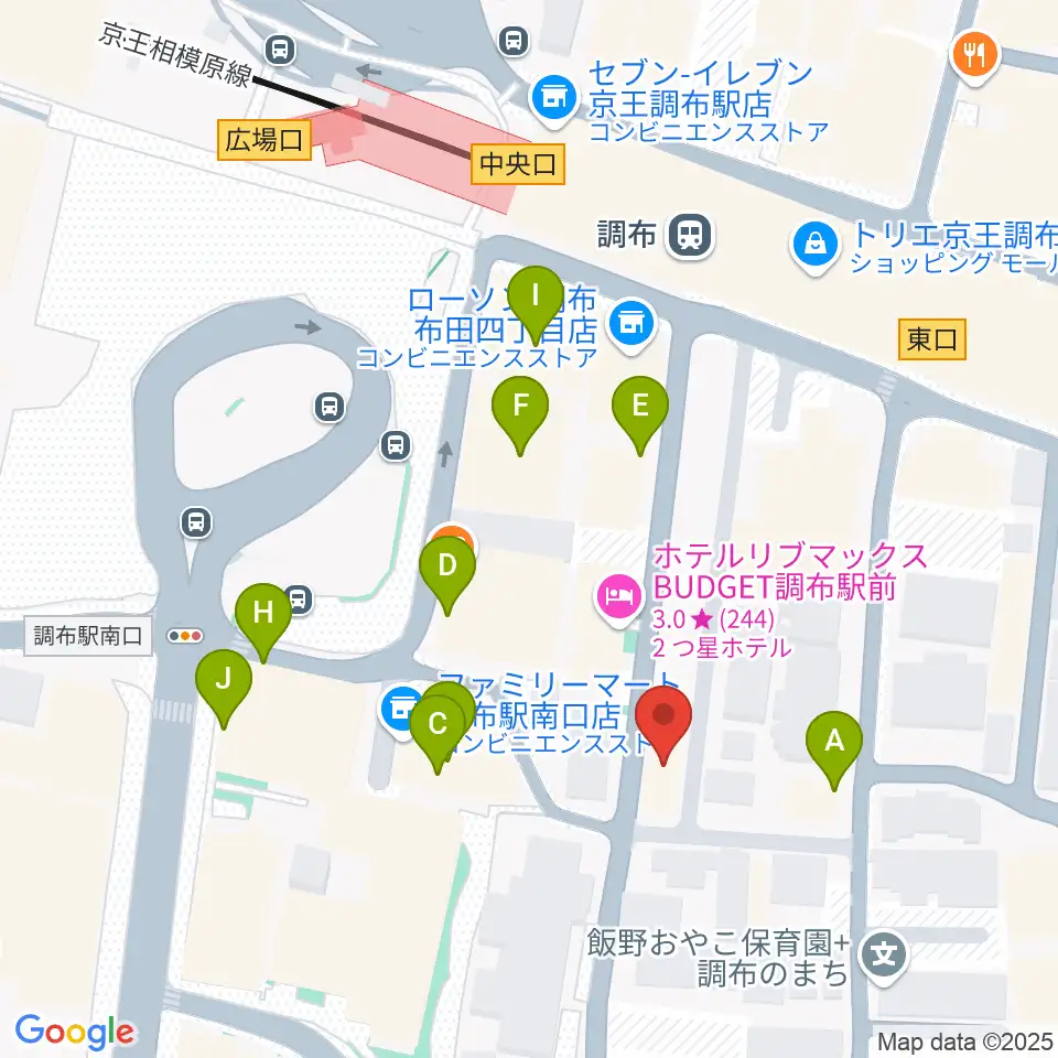 スタジオニド調布店周辺のファミレス・ファーストフード一覧地図