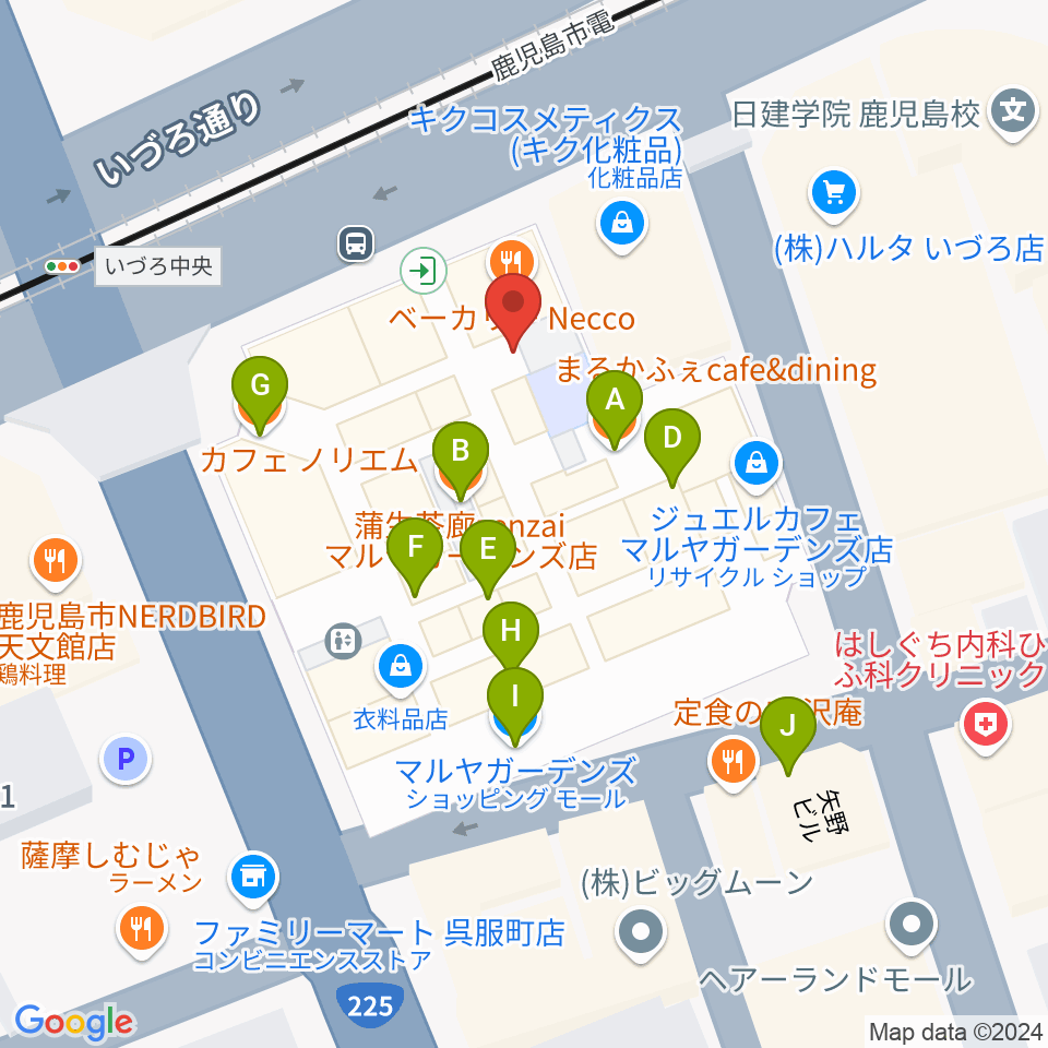 ガーデンズシネマ周辺のファミレス・ファーストフード一覧地図