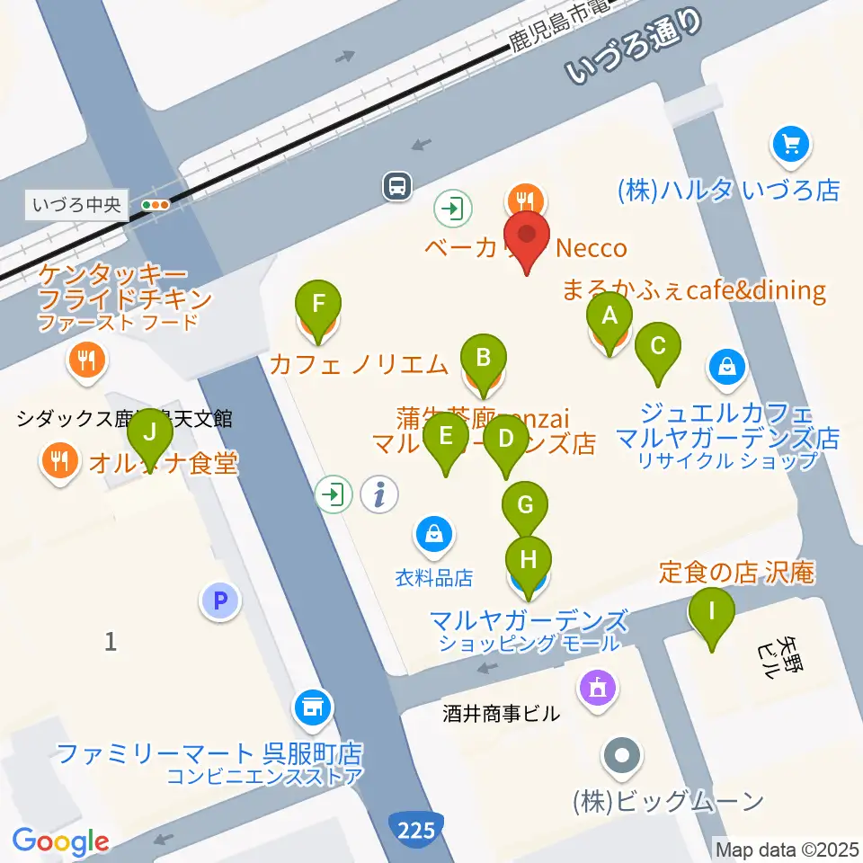 ガーデンズシネマ周辺のファミレス・ファーストフード一覧地図