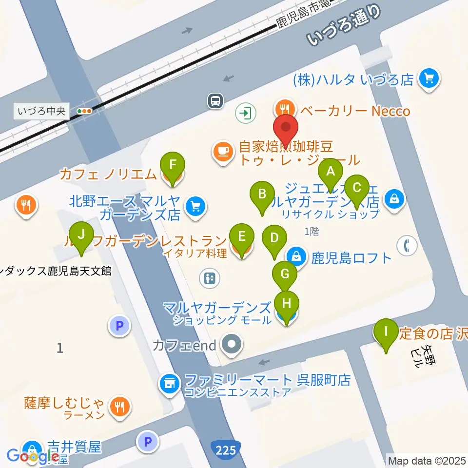 ガーデンズシネマ周辺のファミレス・ファーストフード一覧地図