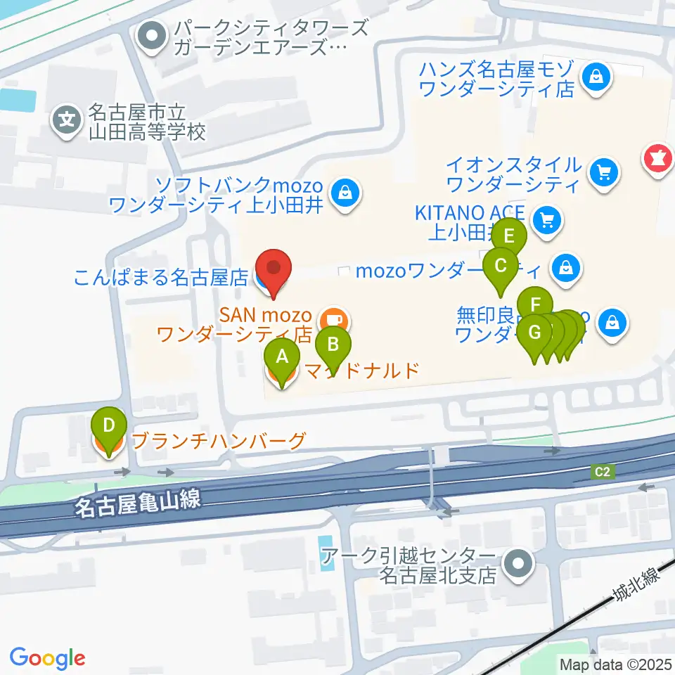 島村楽器 名古屋mozoオーパ店周辺のファミレス・ファーストフード一覧地図