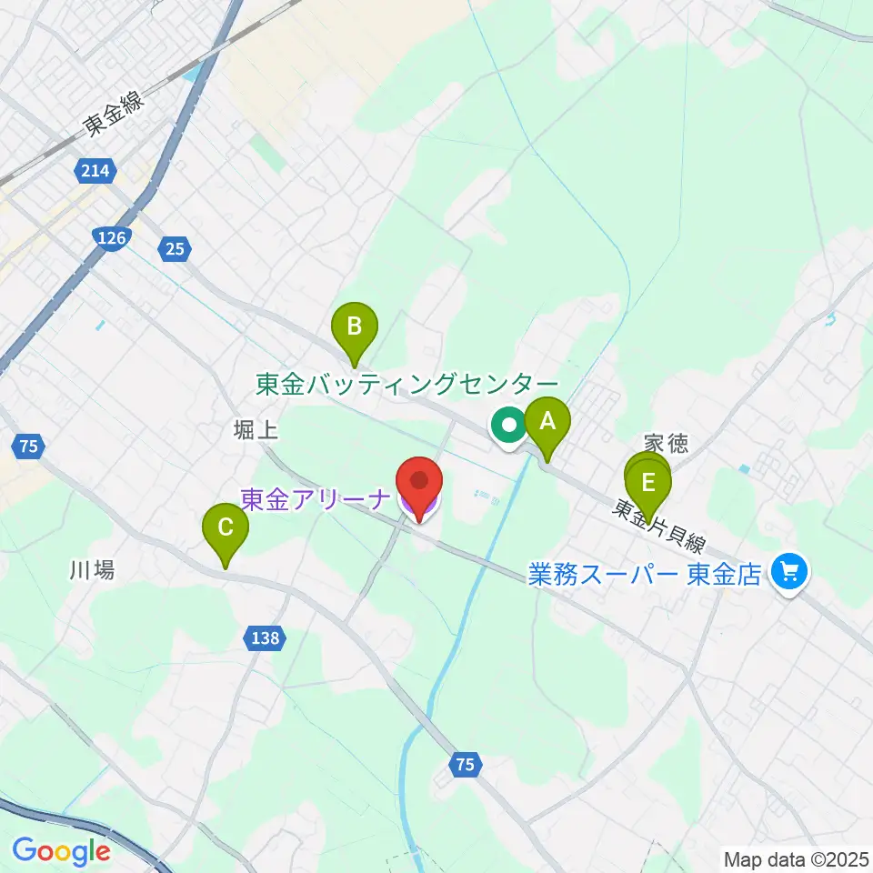 東金アリーナ周辺のファミレス・ファーストフード一覧地図
