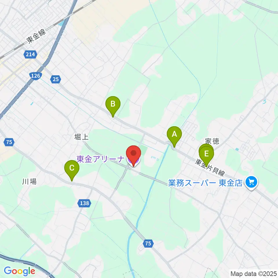 東金アリーナ周辺のファミレス・ファーストフード一覧地図