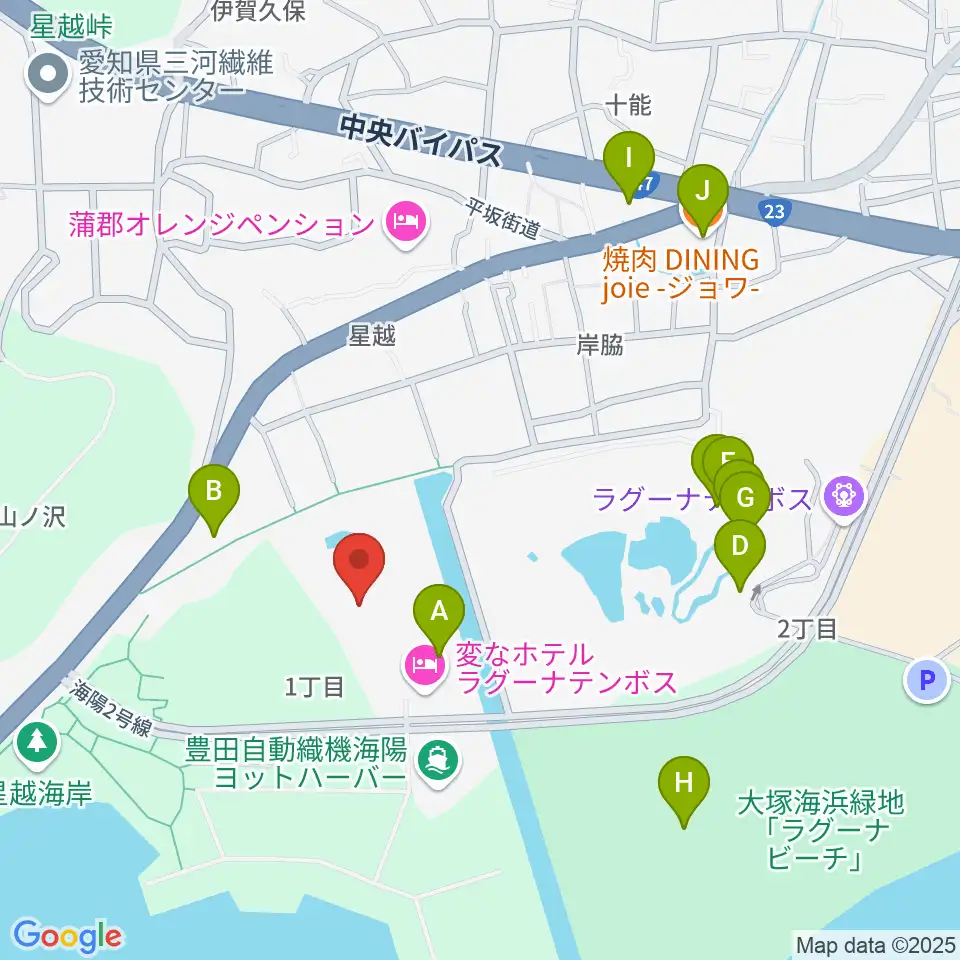 ラグーナテンボス アートシアター周辺のファミレス・ファーストフード一覧地図