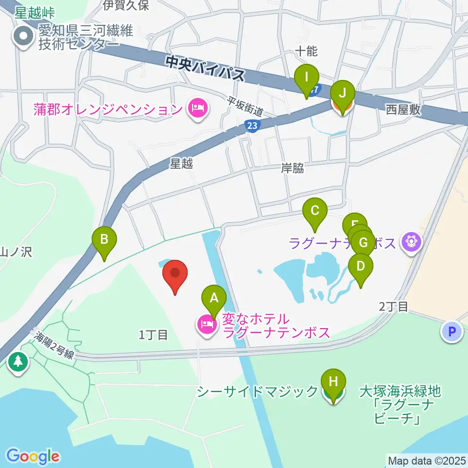 ラグーナテンボス アートシアター周辺のファミレス・ファーストフード一覧地図
