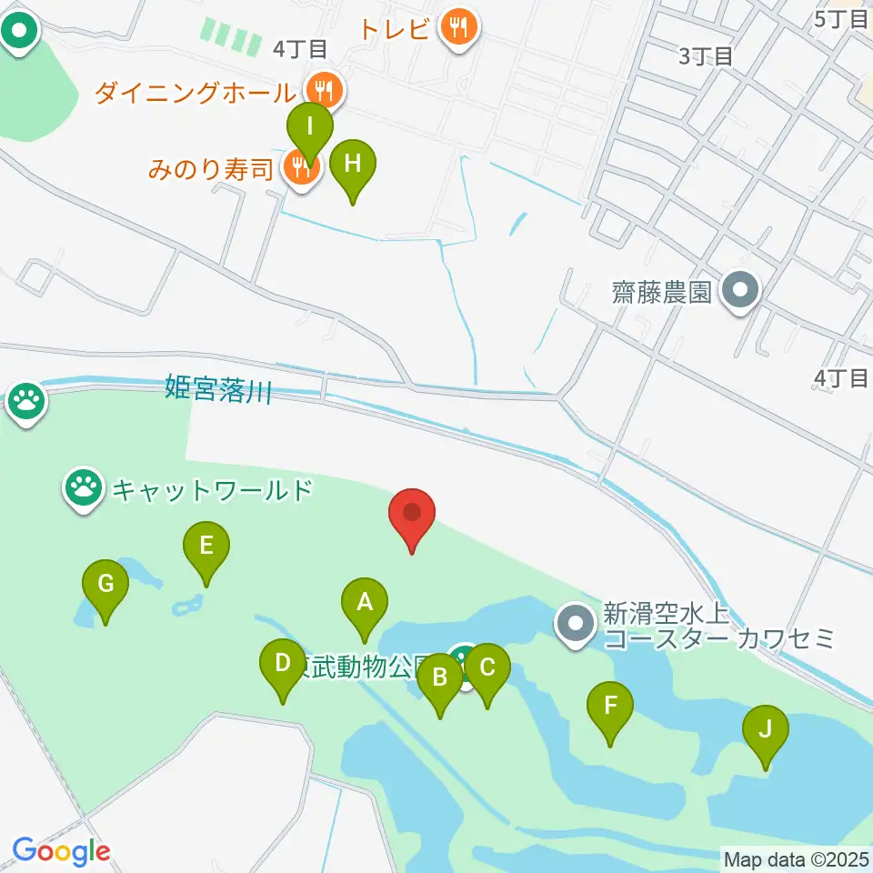 東武動物公園HOLA！周辺のファミレス・ファーストフード一覧地図