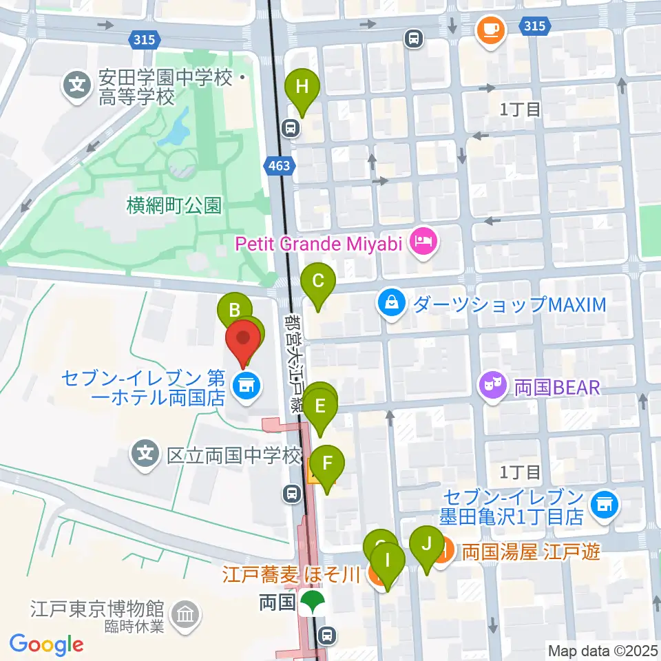 KFCホール周辺のファミレス・ファーストフード一覧地図