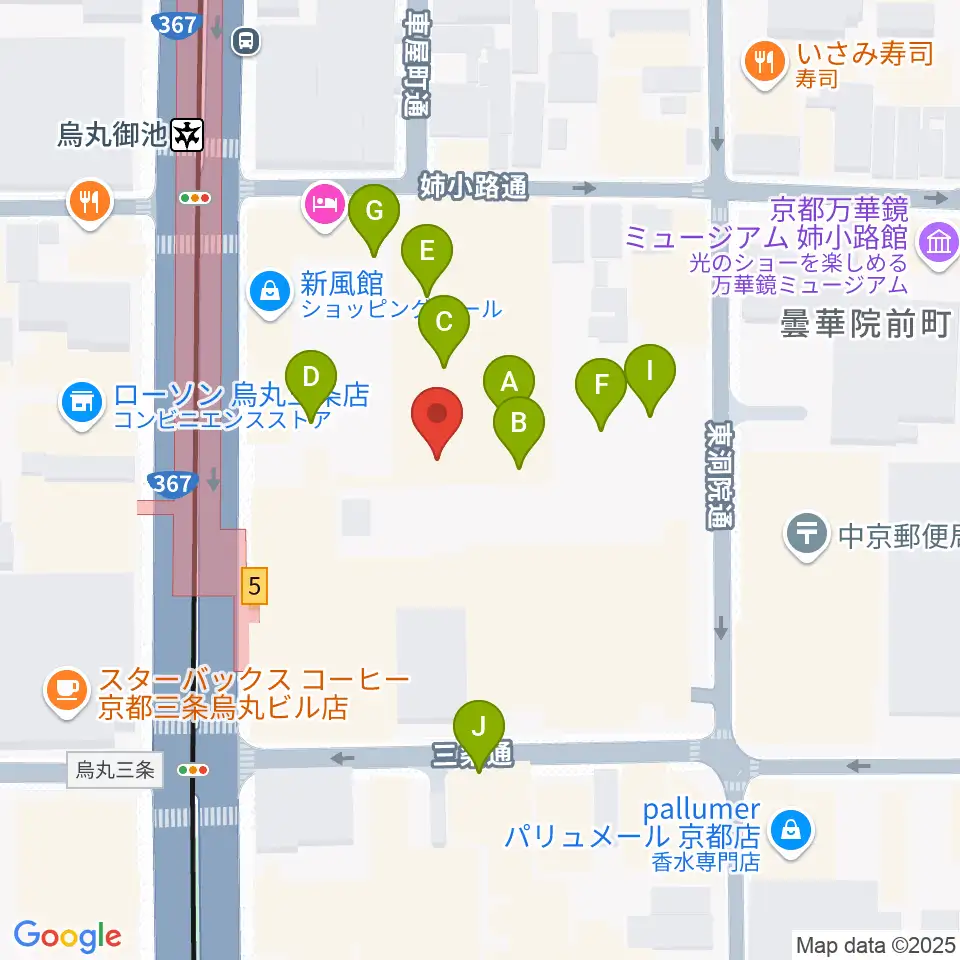 アップリンク京都周辺のファミレス・ファーストフード一覧地図