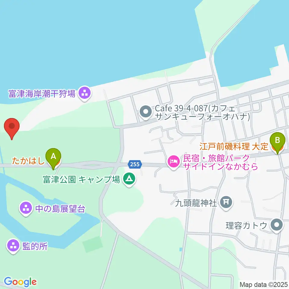 富津公園 野外劇場周辺のファミレス・ファーストフード一覧地図