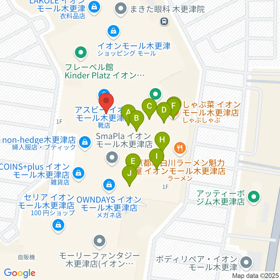 コンドー楽器ミュージックサロン周辺のファミレス・ファーストフード一覧地図