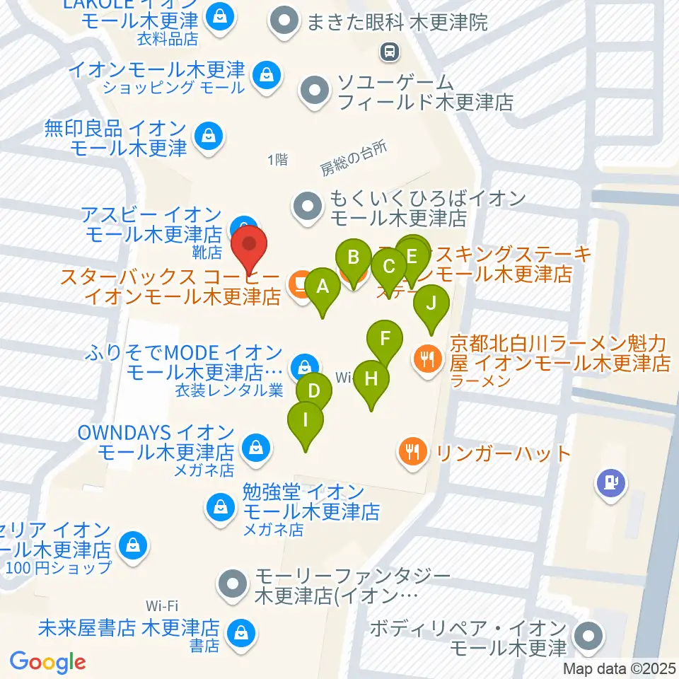 コンドー楽器ミュージックサロン周辺のファミレス・ファーストフード一覧地図
