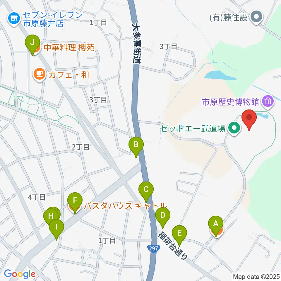 ゼットエー武道場周辺のファミレス・ファーストフード一覧地図
