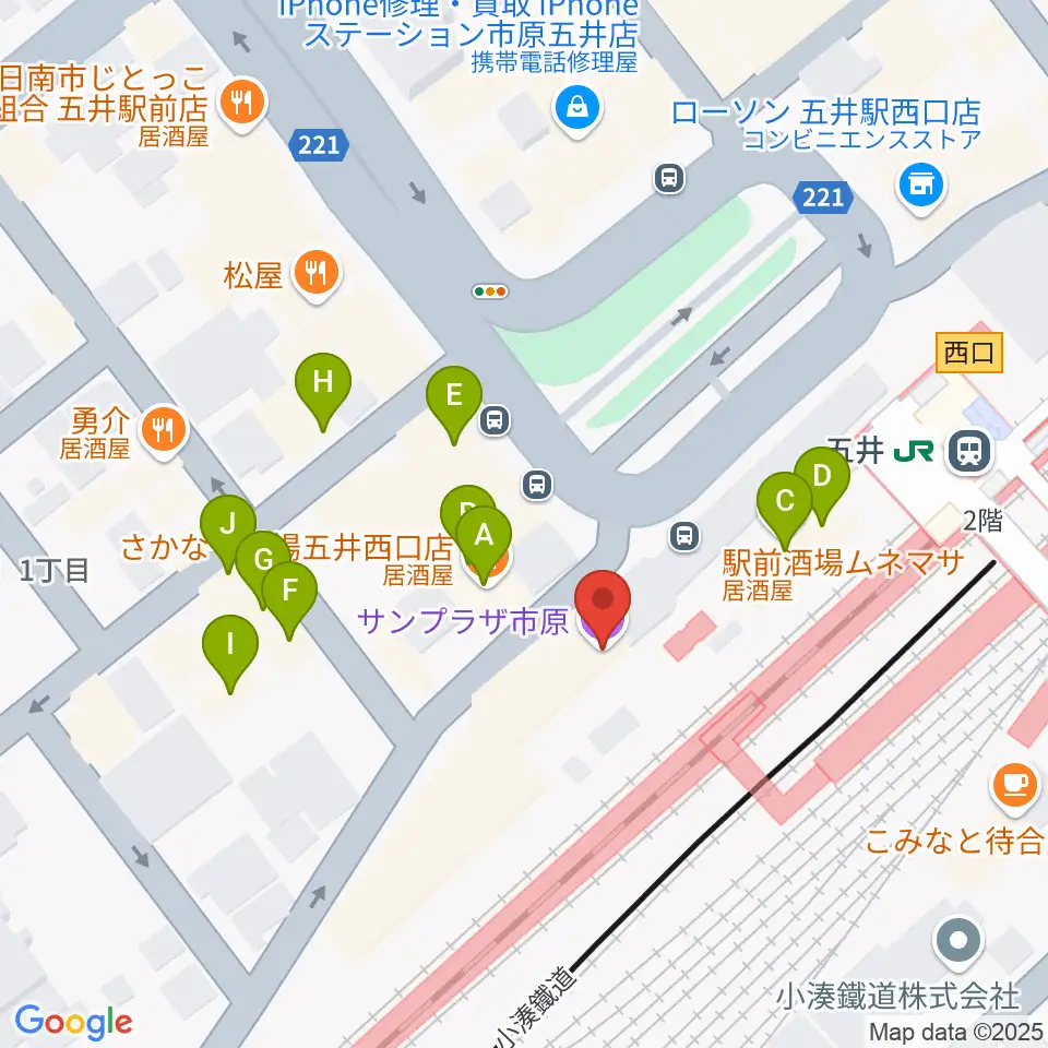 サンプラザ市原周辺のファミレス・ファーストフード一覧地図
