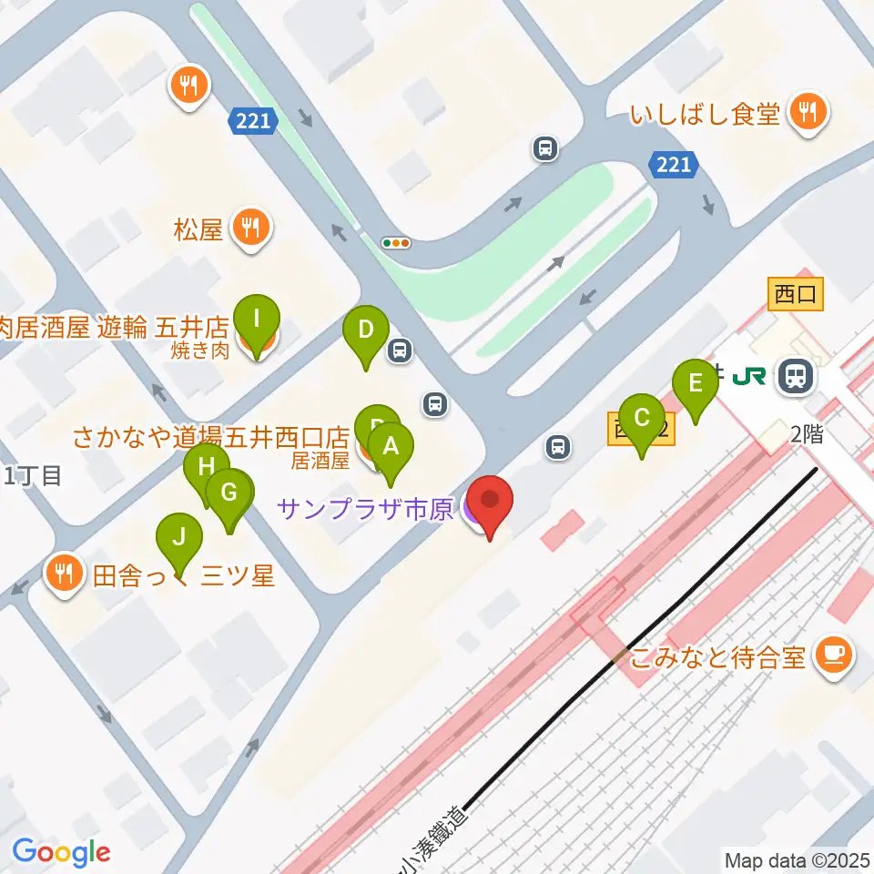 サンプラザ市原周辺のファミレス・ファーストフード一覧地図