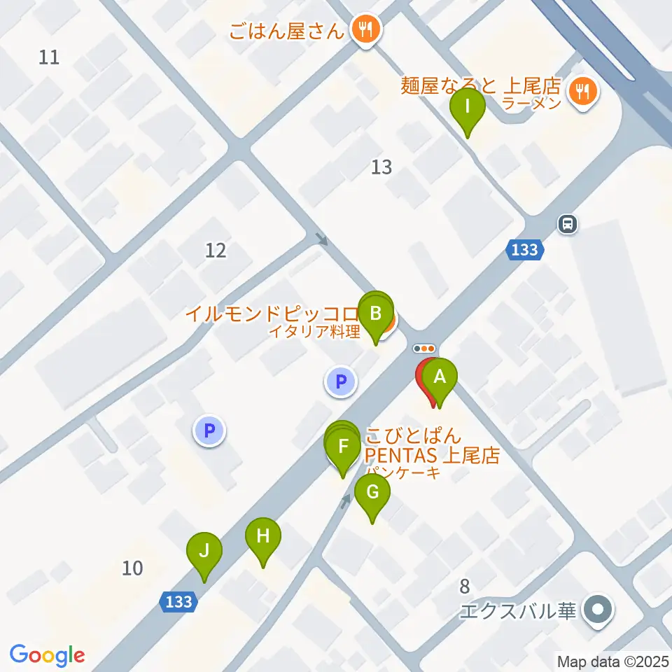 ニコニコ堂上尾センター周辺のファミレス・ファーストフード一覧地図
