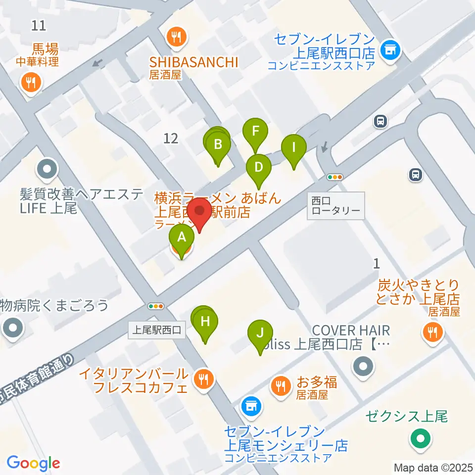 Dover Guitar Shop周辺のファミレス・ファーストフード一覧地図