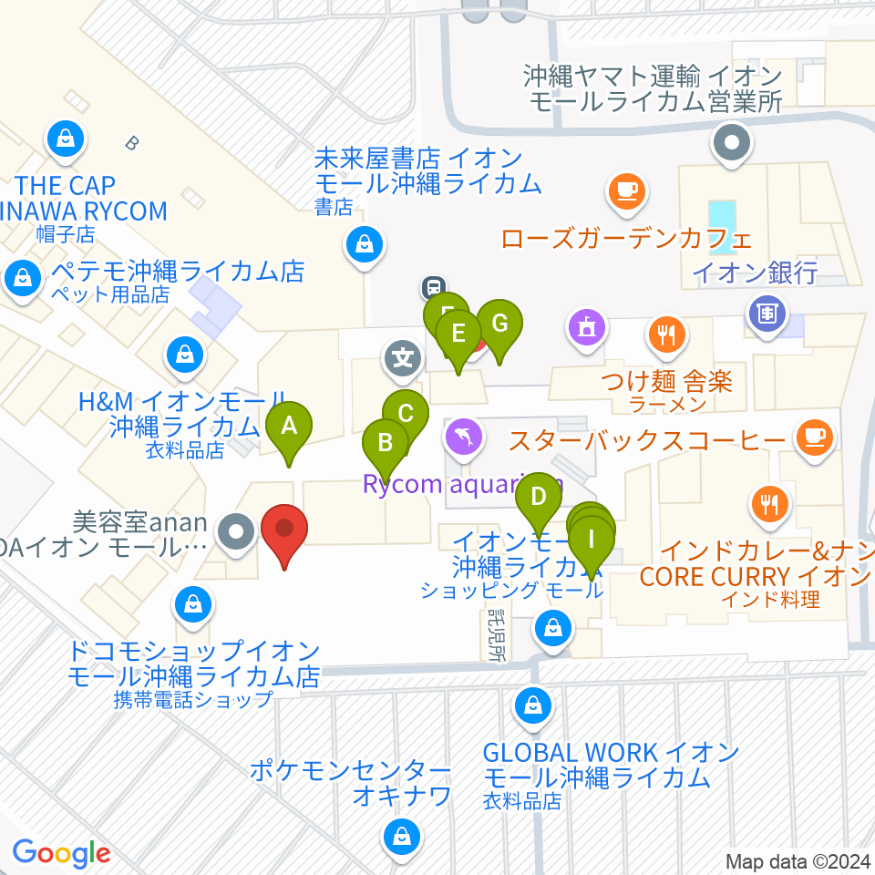 シネマライカム周辺のファミレス・ファーストフード一覧地図