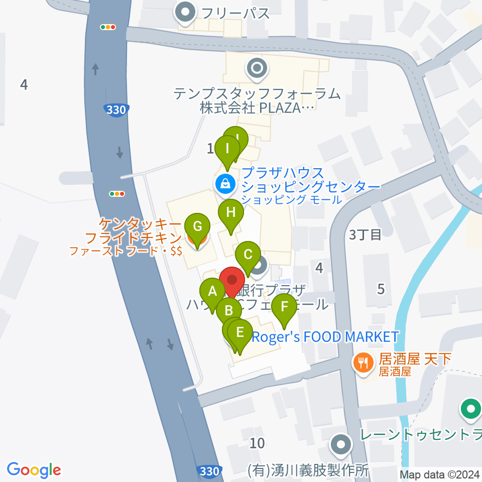 シネマプラザハウス周辺のファミレス・ファーストフード一覧地図