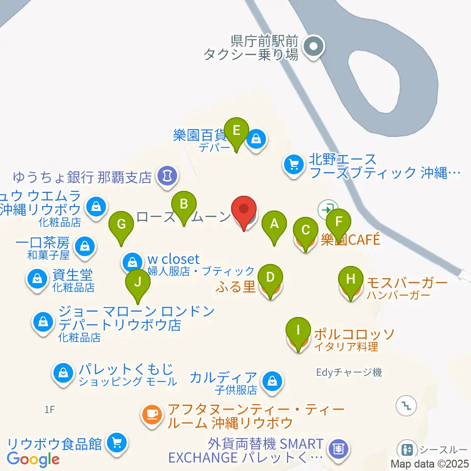 シネマパレット 周辺のファミレス・ファーストフード一覧地図